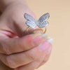 Butterfly Ring Zirconia Stones and White Gold Plating | Butterfly Rings Perfect for Party Gift (S 17)