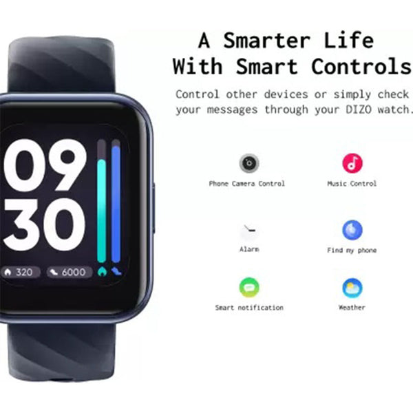 DIZO Watch D 1.8 inch Big Dynamic display (by realme techlife) – Blue