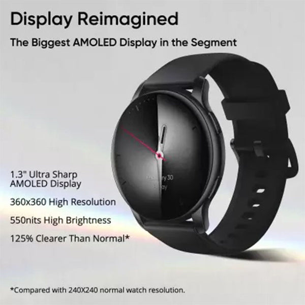 DIZO Watch R AMOLED with 45mm Dial Size (by Realme TechLife) – Classic Blac