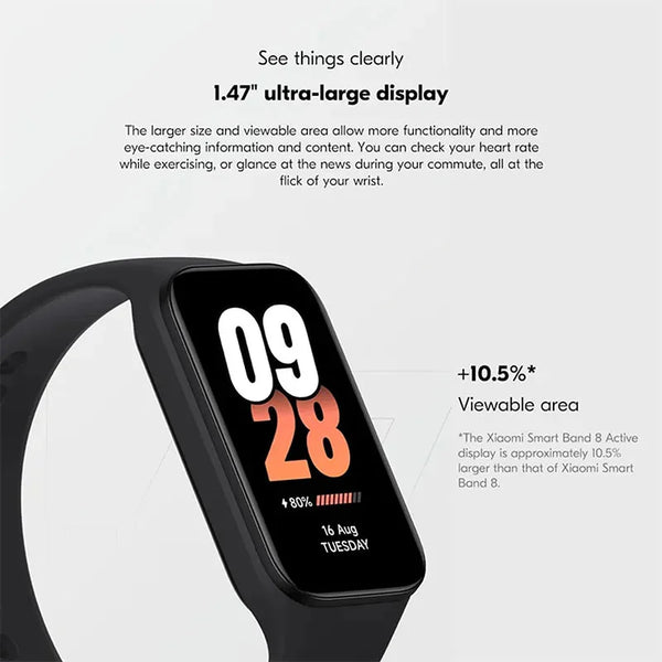 Xiaomi Smart Band 8 Active Fitness Tracker – Global Edition – Black