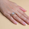 Rounded Two-Tone Gold Silver Ring | White Rhinestone Studded Halo Ring (S19)