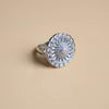 Sterling Silver white Circular-Shaped Ring |Solitaire Shank Studded Ring (S 16)