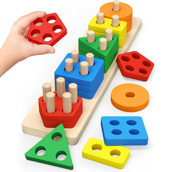 Magic Wooden Geometric Shape Sorter – 5 Shapes | Baby & Toddler | Toys