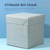 Solid Color Fabric Storage Bin Chair (Light Blue)