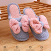 Bow fluffy winter cotton slipper for ladies (Pink, 39/40)