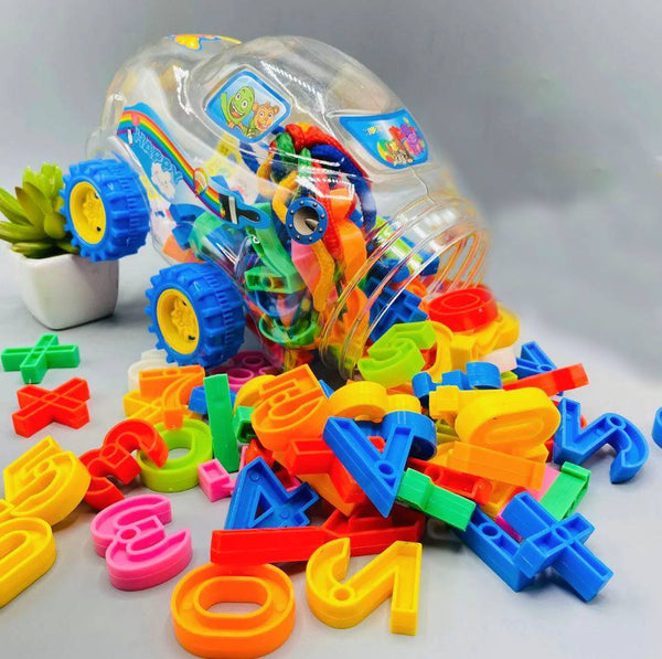 Colorful Educational Numbers With Jar Car Box