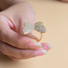 Butterfly Ring Zirconia Stones and Yellow Gold Plating | Butterfly Rings Perfect for Party Gift (S 17)