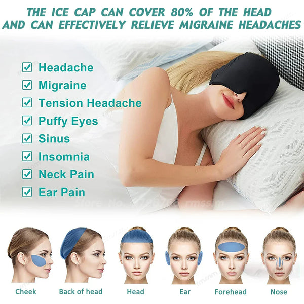 Migraine Relief Hat headache hat Gel Hot Cold