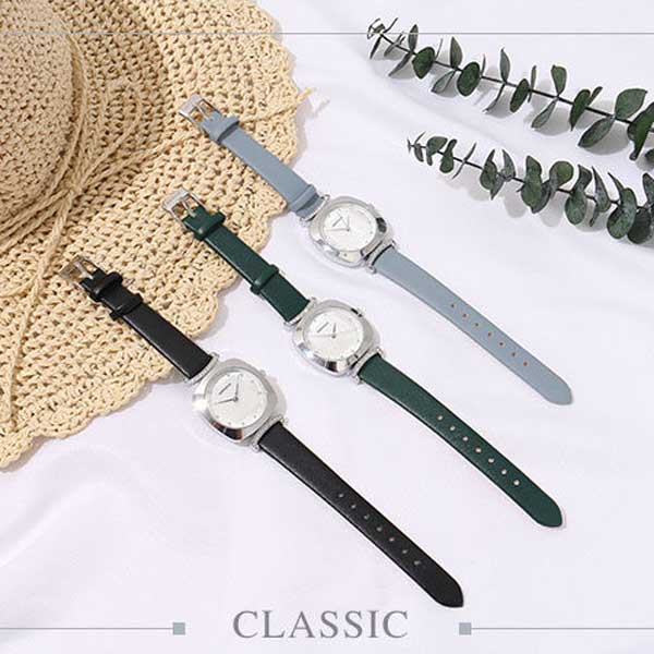 White steel shell white surface blue belt fashion watch